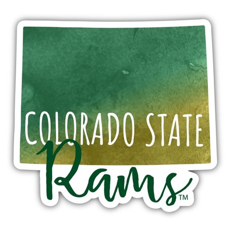 Colorado State Rams 4-Inch Watercolor State Shaped NCAA Vinyl Decal Sticker for Fans Students and Alumni