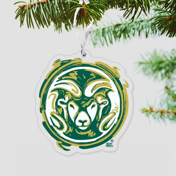 Colorado State Rams Holiday Ornament Justin Patten Artists Rendition