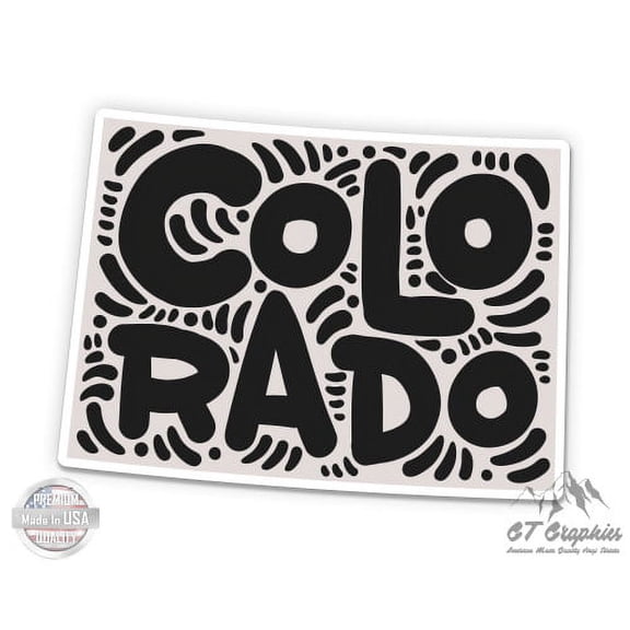 Colorado State Shape Cute Letters Native Local - 3" Vinyl Sticker - For Car Laptop I-Pad Phone Helmet Hard Hat - Waterproof Decal