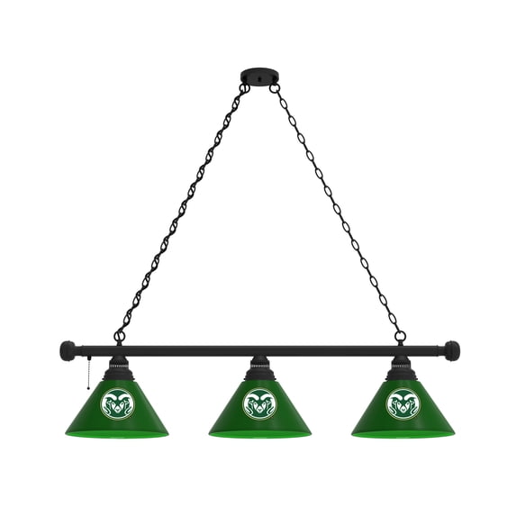 Colorado State University 3 Shade Billiard Light with Black Fixture