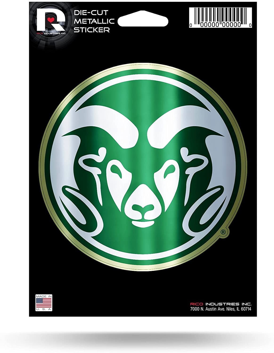 Colorado State University Rams 5 Inch Sticker Decal Metallic Shimmer ...