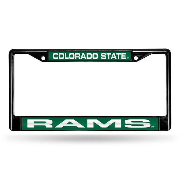 Colorado State NCAA Rams Black Metal License Plate Frame Holder