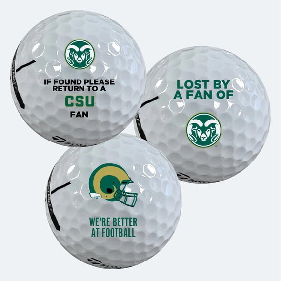 Colorado State University Rams Edition Funny Officially Licensed NCAA Taylormade Distance+ Golf Balls 12-Pack (Dozen)