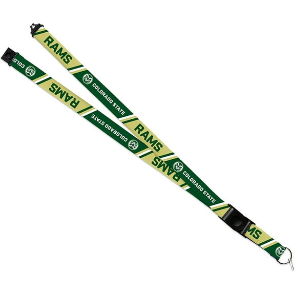 Colorado State University Rams Lanyard Keychain Double Sided 18 Inch Button Clip Safety Breakaway