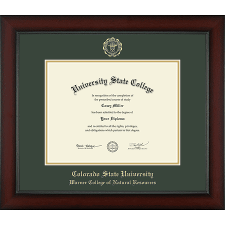 Colorado State University Warner College of Natural Resources Diploma Frame, Document Size 11" x 8.5"