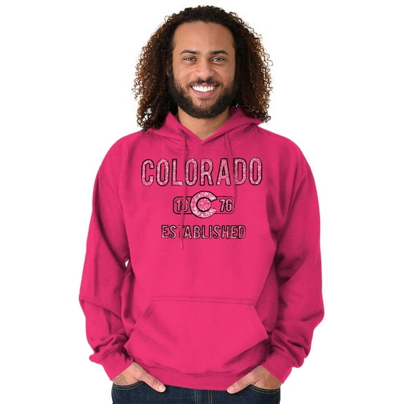 Colorado Stenciled C Flag Distressed Unisex Plus Fleece Graphic Hoodie Brisco Brands 2X