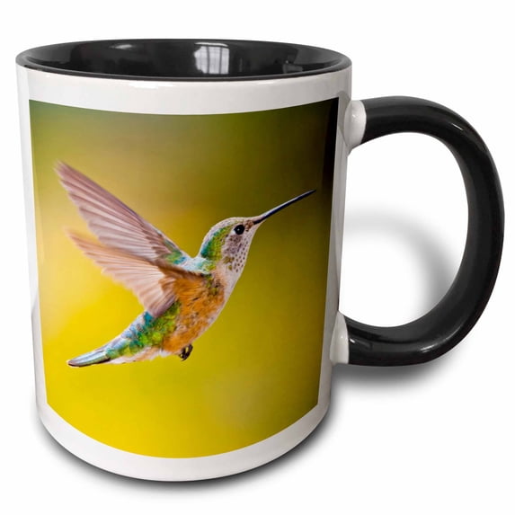 3drose, Colorado, Summit Co., Heeney, Rufous Hummingbird - Us06 Bja0086 - Jaynes Gallery, 15oz Two-tone Black Mug