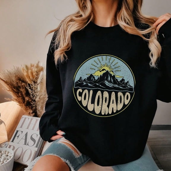 Colorado Sweahirt Vintage R1OCky Mountains Colorado Pride Sweahirt Nature Lover Hiking CO S1ouvenirs Colorado Gif Crewn79811
