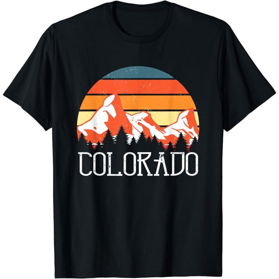 Colorado Tee - Retro Vintage Sunset Mountains Nature Hiking T-Shirt