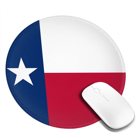 Colorado Texas Flag Round MousePad Washable Non-Slip Rubber Base Small Mouse Mat, 7.9×7.9 inches