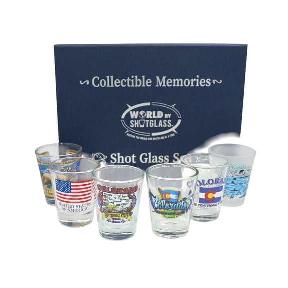 Colorado United States USA Souvenir Boxed Shot Glass Set (Set of 6)