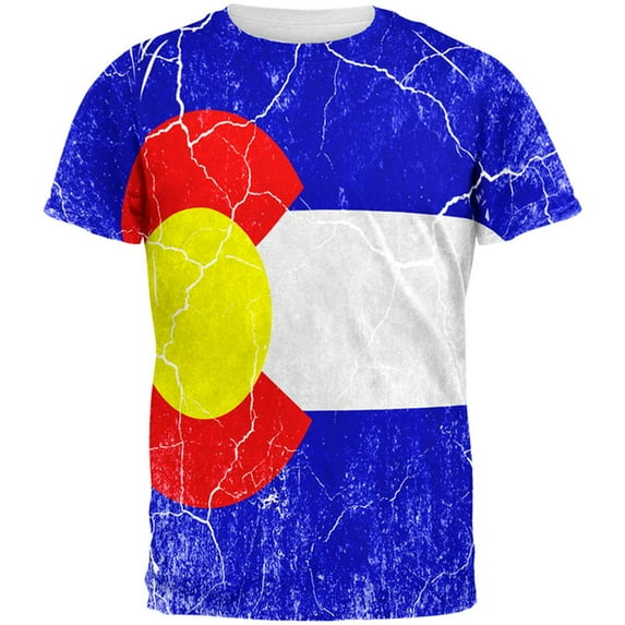 Colorado Vintage Distressed State Flag All Over Mens T Shirt Multi SM