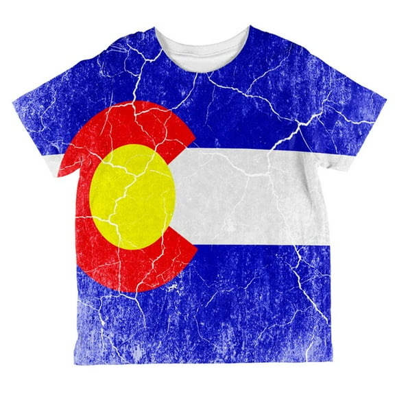 Colorado Vintage Distressed State Flag All Over Toddler T Shirt Multi 2T