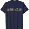 thumbnail image 1 of Colorado Vintage Rocky Mountains Nature Outdoor Hiking Gift Softstyle Unisex T-Shirt,Navy Color,Size YM, 1 of 5