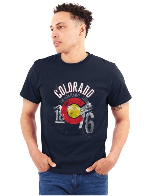 Colorado Vintage State Flag Logo CO Men's Graphic T Shirt Tees Brisco Brands X