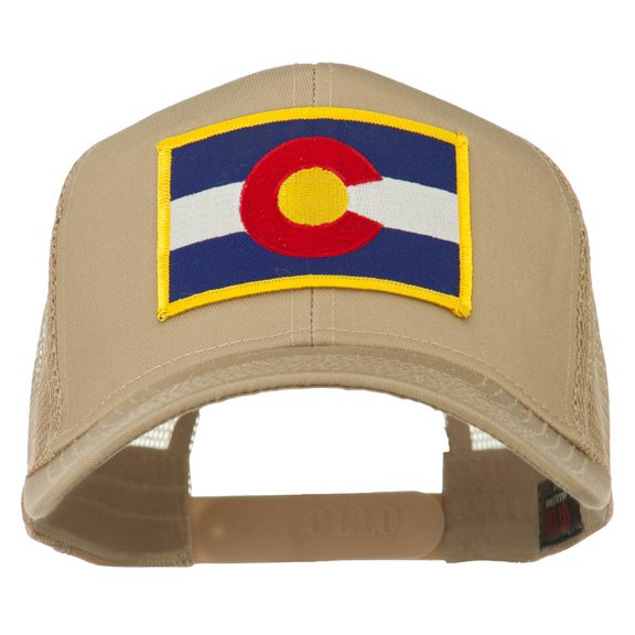 Colorado Western State Embroidered Patched Mesh Back Cap - Khaki OSFM