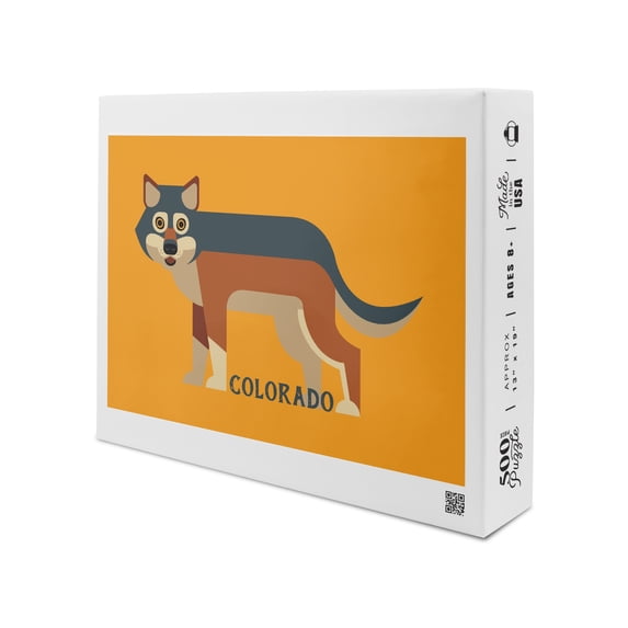 Colorado, Wolf Geometric (19x27 inches, Premium 500 Piece Jigsaw Puzzle for Adults and Family, Made in USA)