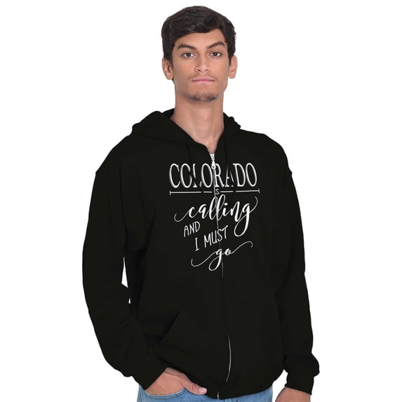 Colorado is Calling and I Must Go Zip Hoodie Sweatshirt Women Brisco Brands M