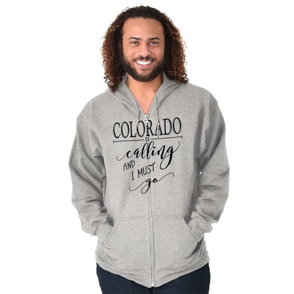 Colorado is Calling and I Must Go Zip Hoodie Sweatshirt Women Brisco Brands M