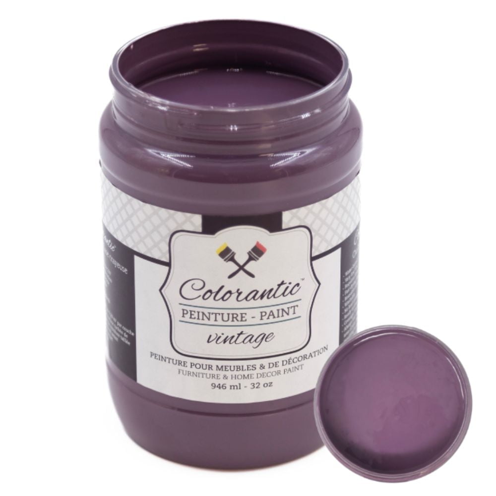 Colorantic | AUTUMN PLUM Chalk Paint Based for Furniture DIY - Multi-Surface All-in-One Craft Paint | DARK PURPLE COLOR Home Decor Painting - 32 oz