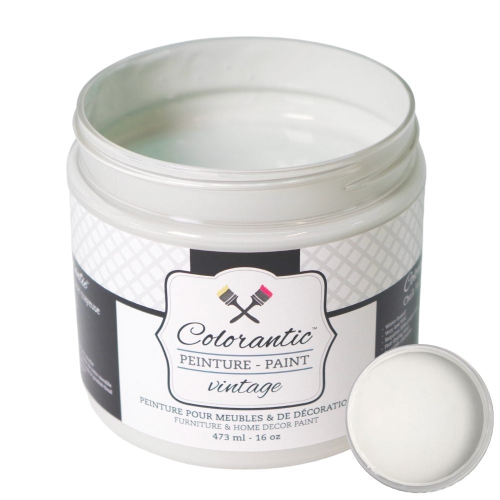 Colorantic | BALLERINA Chalk Paint Based for Furniture DIY - Multi-Surface All-in-One Craft Paint | OFF-WHITE CREAMY Home Decor Painting - 16 oz