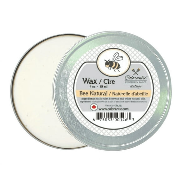 Colorantic | CLEAR Natural Wax | Chalk Paint for Furniture Waxes Beeswax Bees Wax | Furniture Polish (4 oz, Clear Natural)