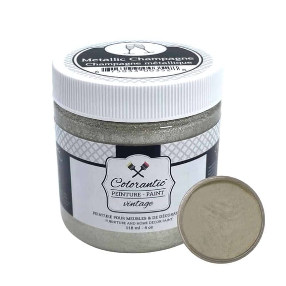 Colorantic | Champagne Metallic | Furniture DIY Metallic Chalk Paint (4 oz)