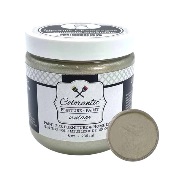 Colorantic | Champagne Metallic | Furniture DIY Metallic Chalk Paint (8 oz)