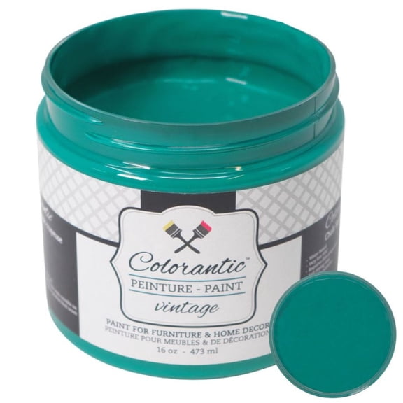 Colorantic | EMERALD Chalk Paint Based for Furniture DIY - Multi-Surface All-in-One Craft Paint | DARK GREEN Home Decor Painting - 16 oz
