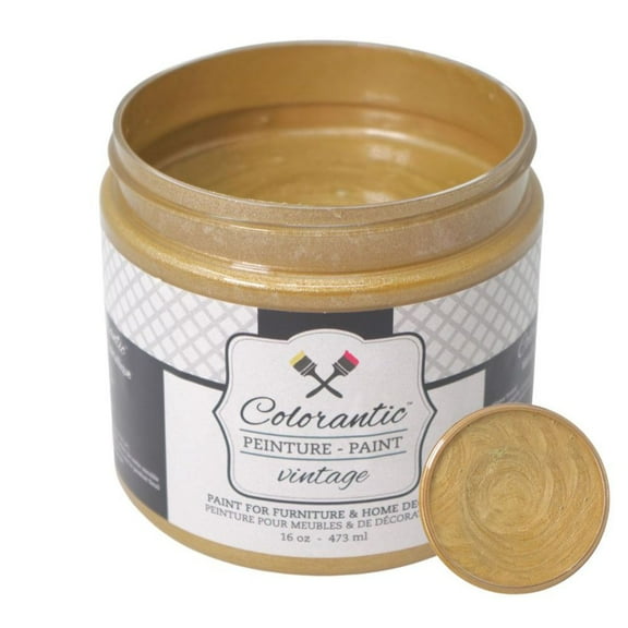 Colorantic | Furniture Gold Metallic Chalk Paint | Arts and Craft DIY Projects (Gold, 16 oz)