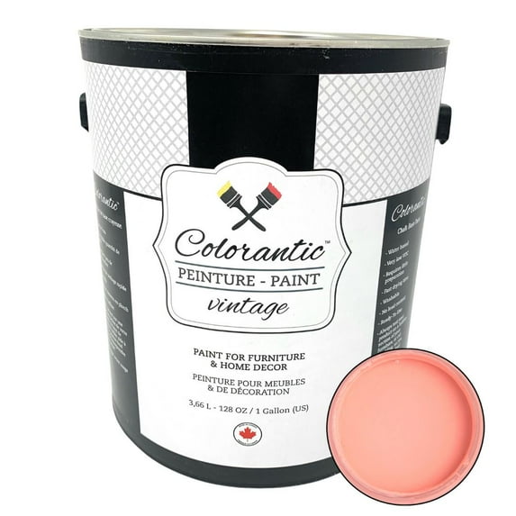 Colorantic | GRAPEFRUIT Chalk Paint Based for Furniture DIY - Multi-Surface All-in-One Craft Paint | PINK CORAL Home Decor Painting - Gallon (128 oz)