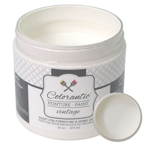 Colorantic | LACE Chalk Paint Based for Furniture DIY - Multi-Surface All-in-One Craft Paint | OFF-WHITE CREAM Home Decor Painting - 16 oz