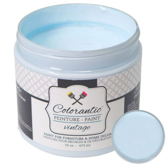 Colorantic | NAUTICAL Chalk Paint Based for Furniture DIY - Multi-Surface All-in-One Craft Paint | LIGHT BABY BLUE Home Decor Painting - 16 oz