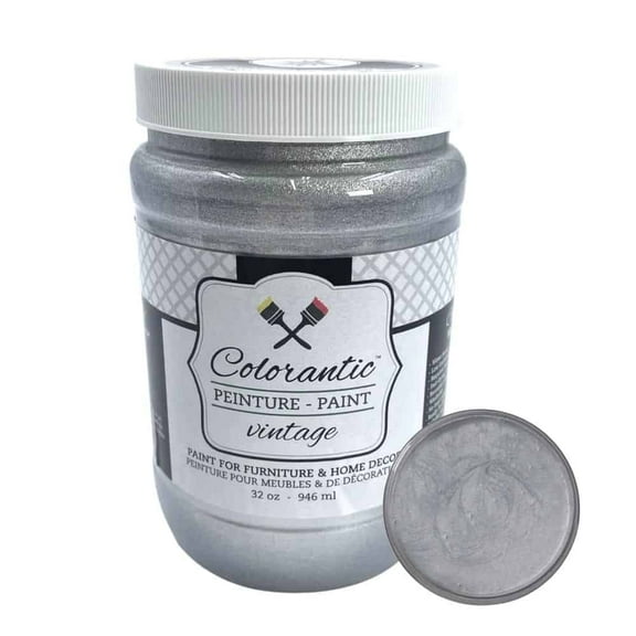 Colorantic | Silver Sparkling |Furniture DIY Metallic Chalk Paint (Gallon 128 oz)