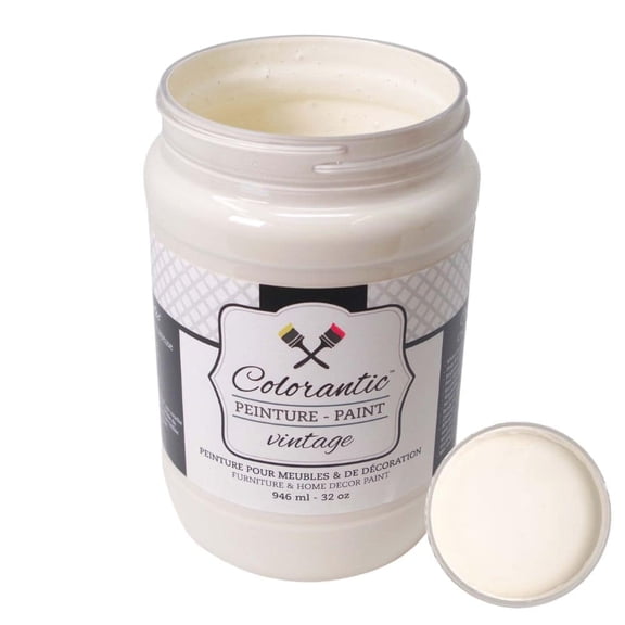 Colorantic | VINTAGE CREAM Chalk Based Paint for Furniture DIY - OFF-WHITE - 32 oz