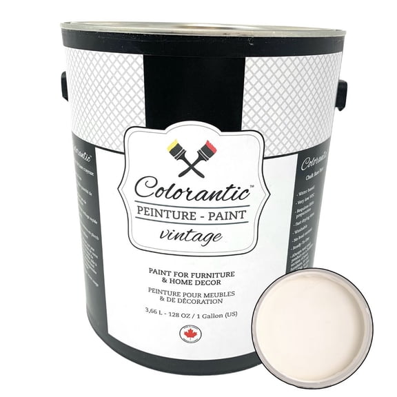 Colorantic | VINTAGE CREAM Chalk Paint Based for Furniture DIY - Multi-Surface All-in-One Craft Paint | OFF-WHITE Home Decor Painting - Gallon (128 oz)