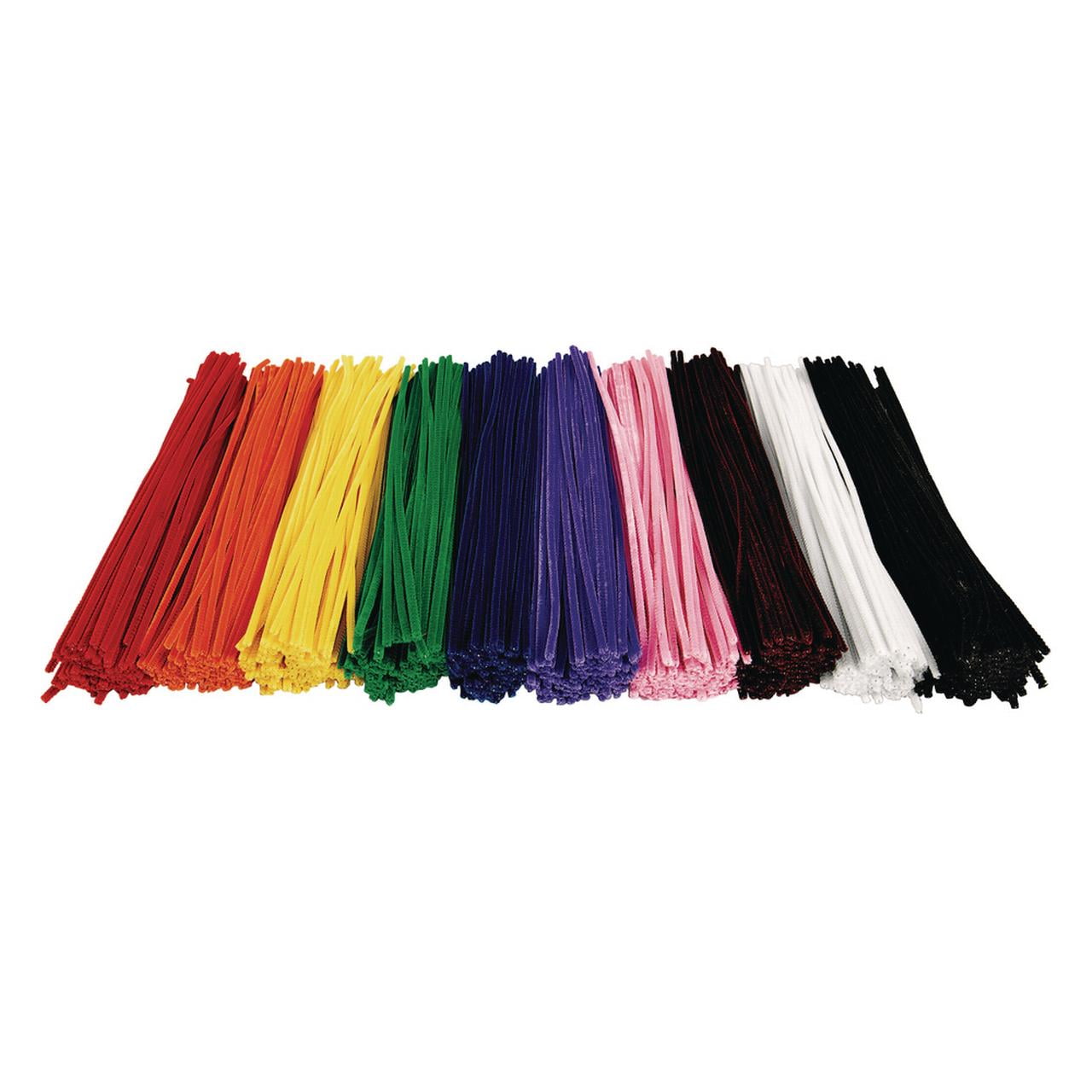 Colorations 12" Pipe Cleaners - 1, 000 Piece Value Pack, 10 colors, 100 Each