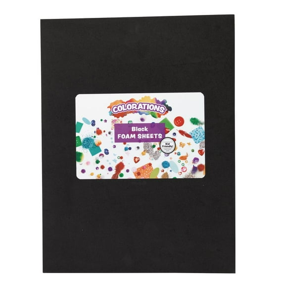 Colorations Black Foam Sheets - 10 Pack