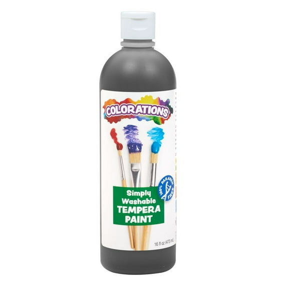Colorations Paraben-Free Black Simply Washable Tempera - 16oz Black