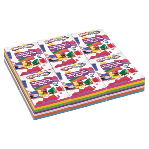 Colorations 9" x 12" Bright Construction Paper Smart Pack - 6 Packs