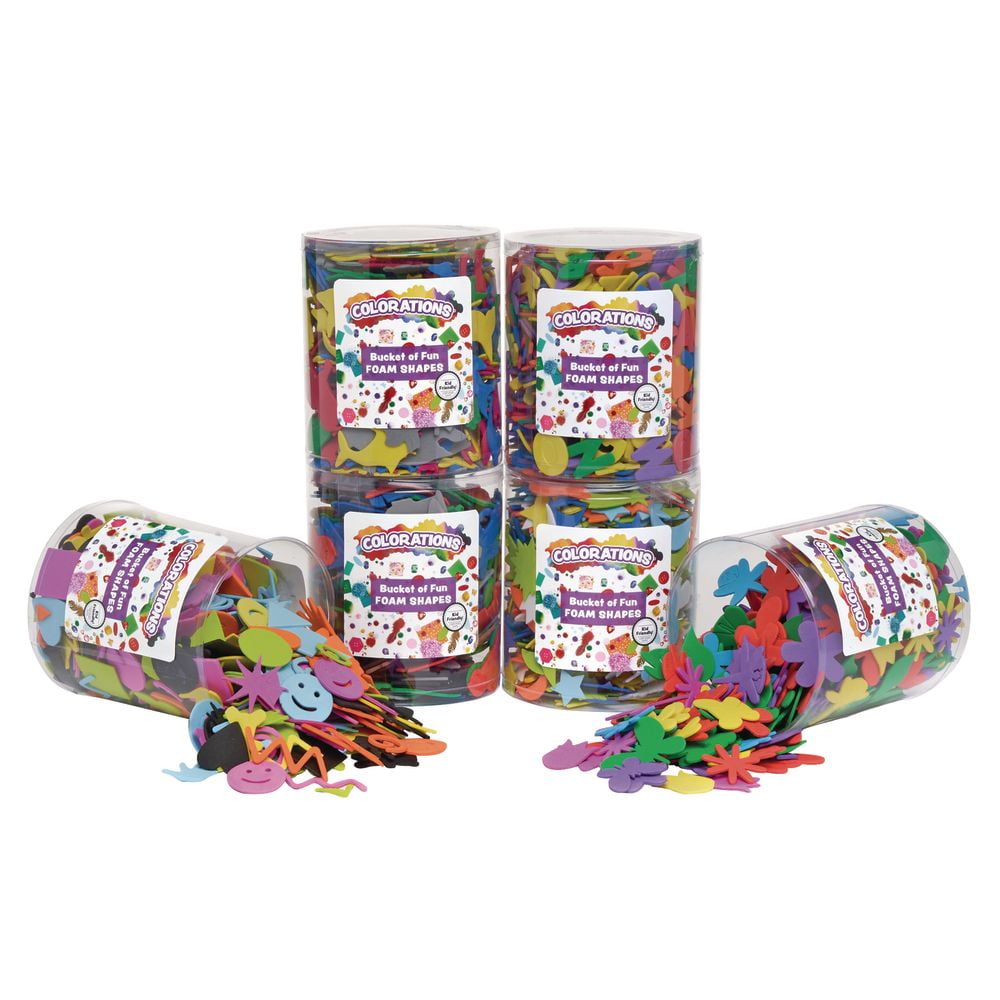 Colorations Buckets of Fun Foam Shapes - Set of 6