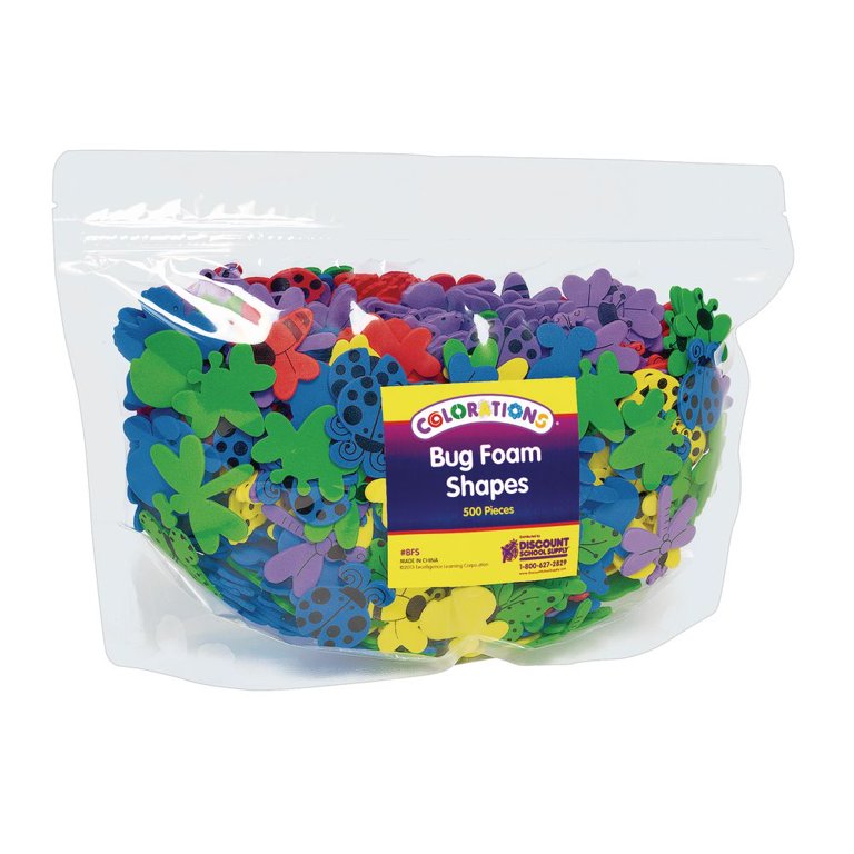 Colorations® Flowers, Hearts & Bug Foam Shapes - 500 Pieces