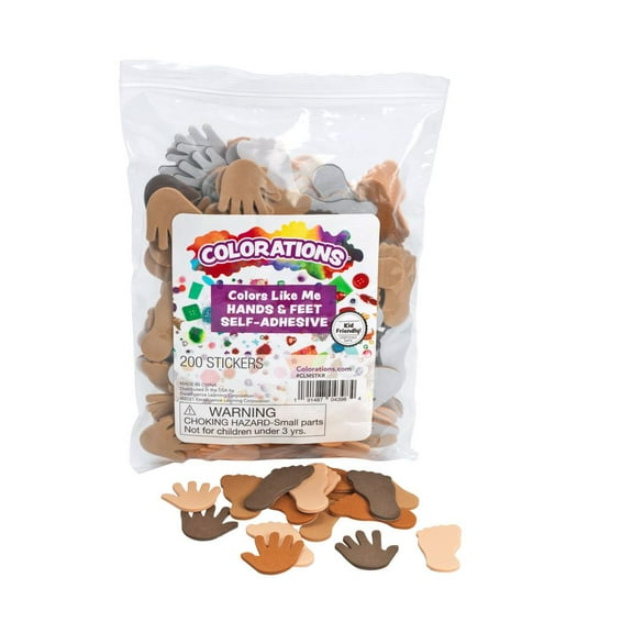 Colorations Colors Like Me Self Adhesive Hands & Feet Foam Stickers - 200pc