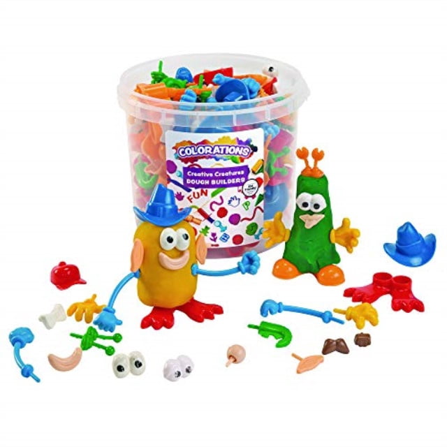 Colorations - BUILDME Creative Creatures Dough Builders (Includes 260 pieces) - Dough & Molding Clay Accessories for Kids - Screen-Free Play Time - Builds Animals & Characters