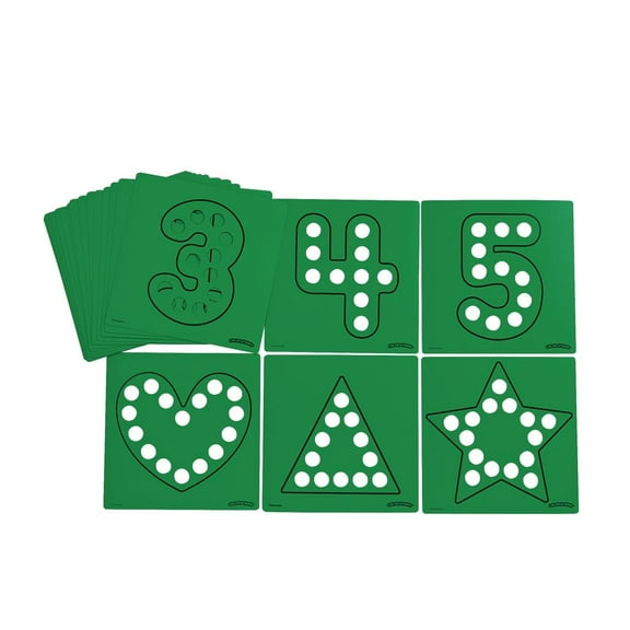 Colorations Dabber Dot Stencil Set Letters and Numbers - 20 Piece Stencil Set