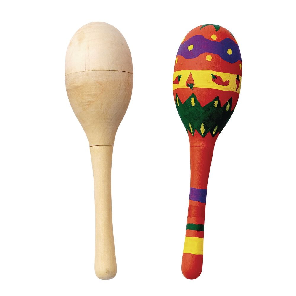 Colorations Decorate Your Own Wooden Maracas - Set of 12 - Walmart.com