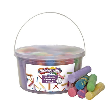 Colorations DustLite Washable Sidewalk Chalk - 50 Pieces