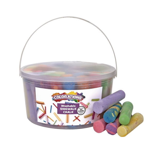 Colorations DustLite Washable Sidewalk Chalk - 50 Pieces