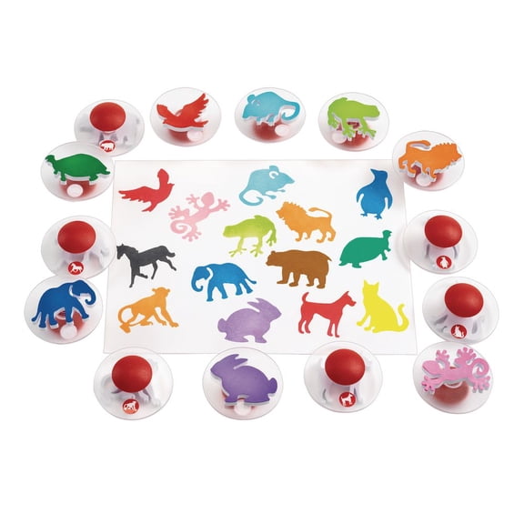 Colorations Easy-Grip Stampers, Animals - Set of 14