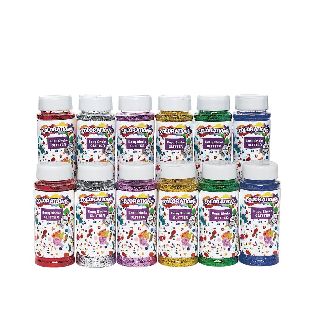 Colorations Easy Shake Glitter - Set of 12, ea 3.5oz